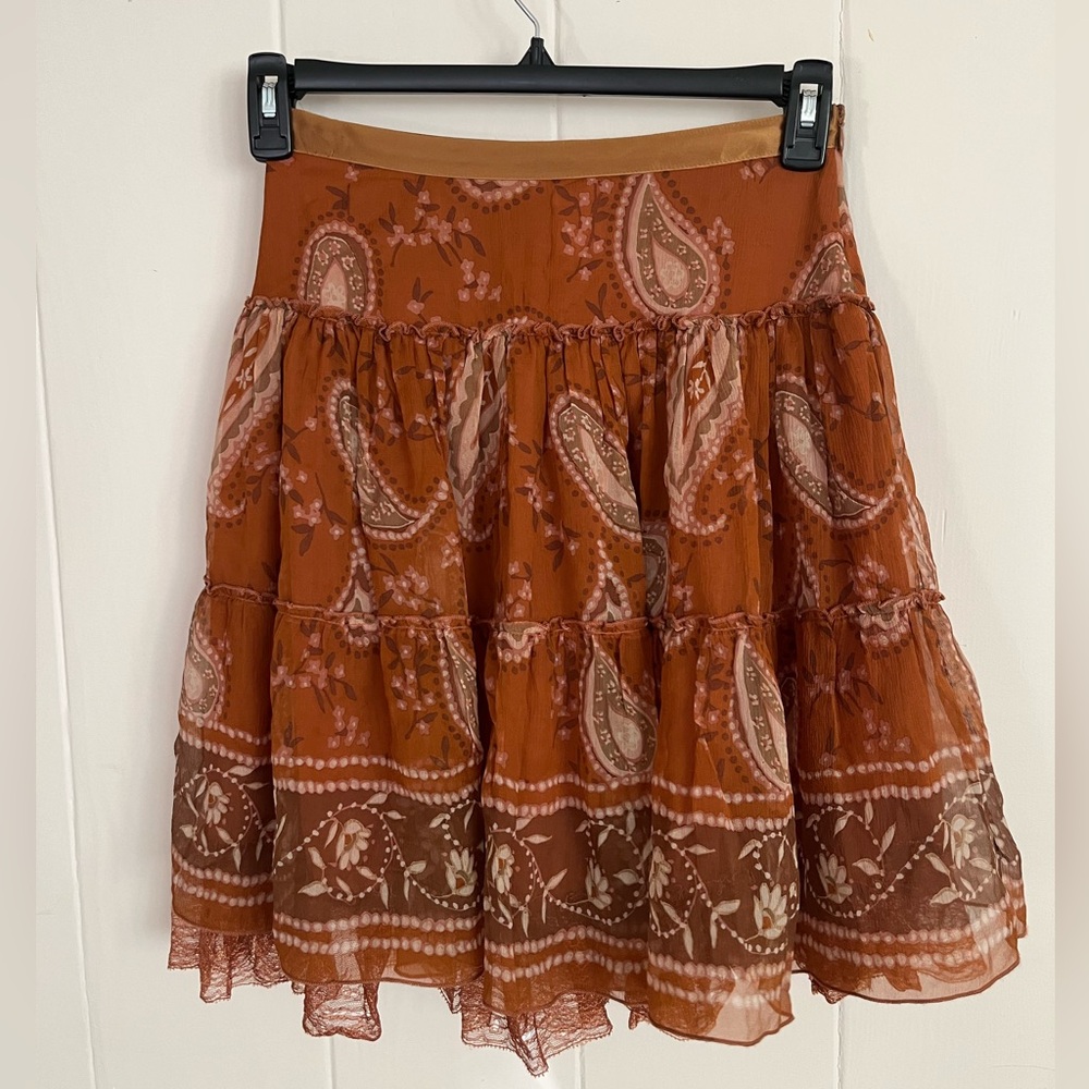 Blumarine Silk mini skirt flowy